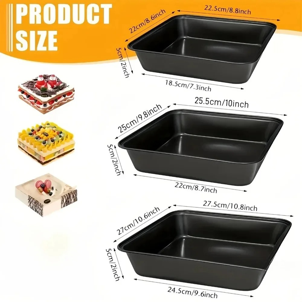 Paella Pan Steel - 3-Piece Non-Stick Baking Trays Set Carbon