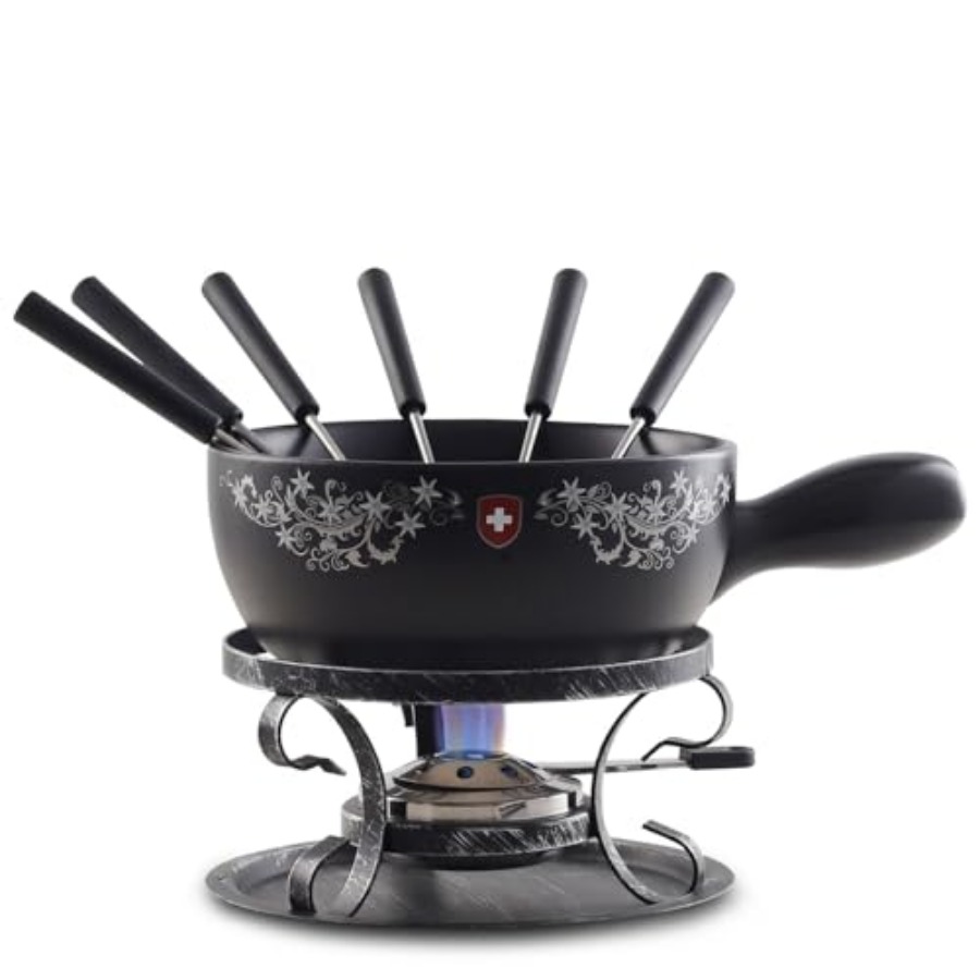 Fondue Pot Ceramic - Cheese and Chocolate Fondue Pot Set