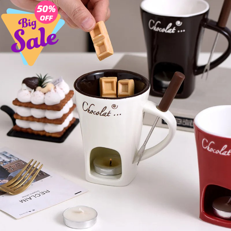 130ml Chocolate Fondue Mug Mel - مراجعة Fondue Pot Ceramic وسعره
