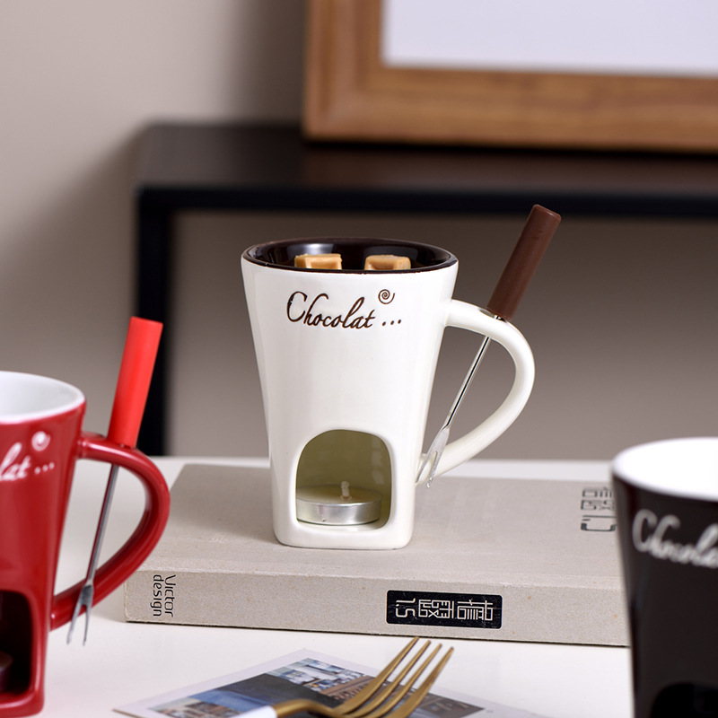 130ml Chocolate Fondue Mug Mel - مراجعة Fondue Pot Ceramic وسعره
