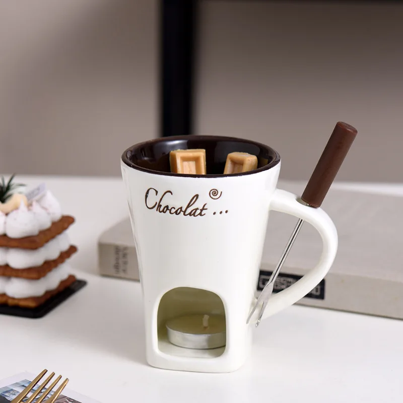 130ml Chocolate Fondue Mug Mel - مراجعة Fondue Pot Ceramic وسعره