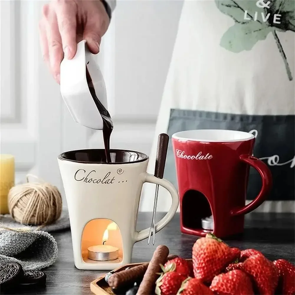 New Small Fondue Mug Set Perso - مراجعة Fondue Pot Ceramic وسعره