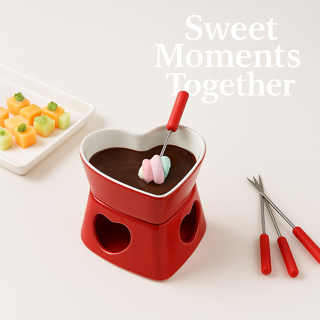 320ml Ceramic Heart-Shaped Fon - مراجعة Fondue Pot Ceramic وسعره