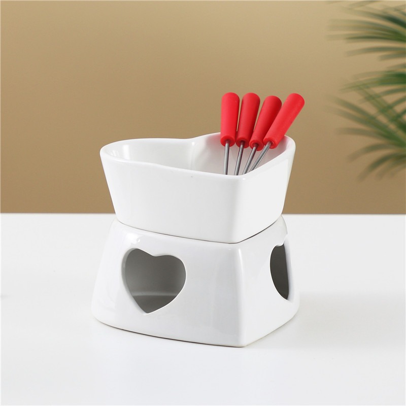 320ml Ceramic Heart-Shaped Fon - مراجعة Fondue Pot Ceramic وسعره