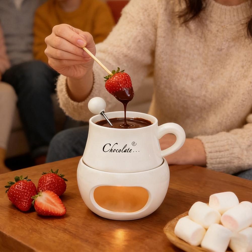 Chocolate Fondue Cup Ceramic W - مراجعة Fondue Pot Ceramic وسعره