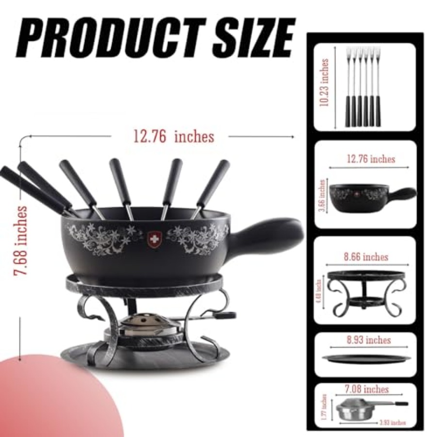 Cheese and Chocolate Fondue Po - مراجعة Fondue Pot Ceramic وسعره