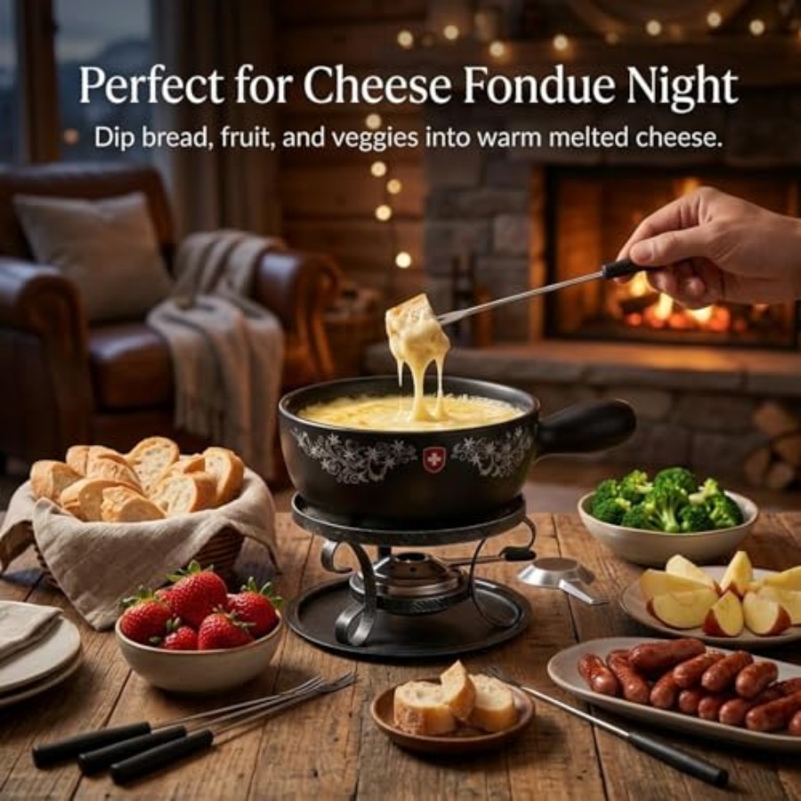 Cheese and Chocolate Fondue Po - مراجعة Fondue Pot Ceramic وسعره