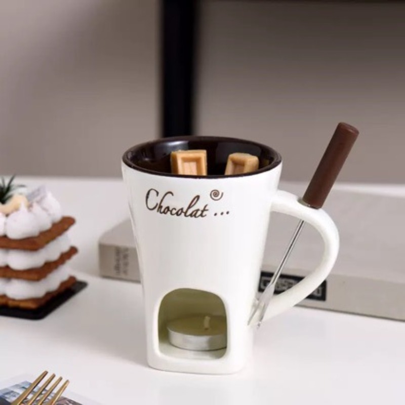 Chocolate Melting Cup Chocolat - مراجعة Fondue Pot Ceramic وسعره