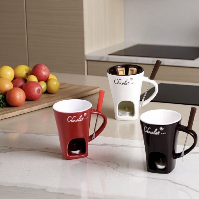 Chocolate Container Melted Che - مراجعة Fondue Pot Ceramic وسعره
