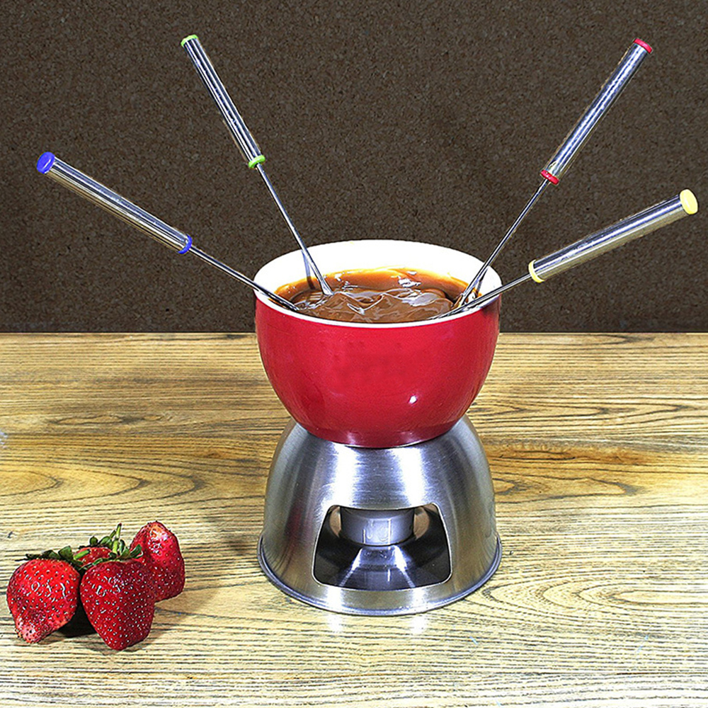 6Pcs Stainless Steel Chocolate - مراجعة Fondue Pot Ceramic وسعره
