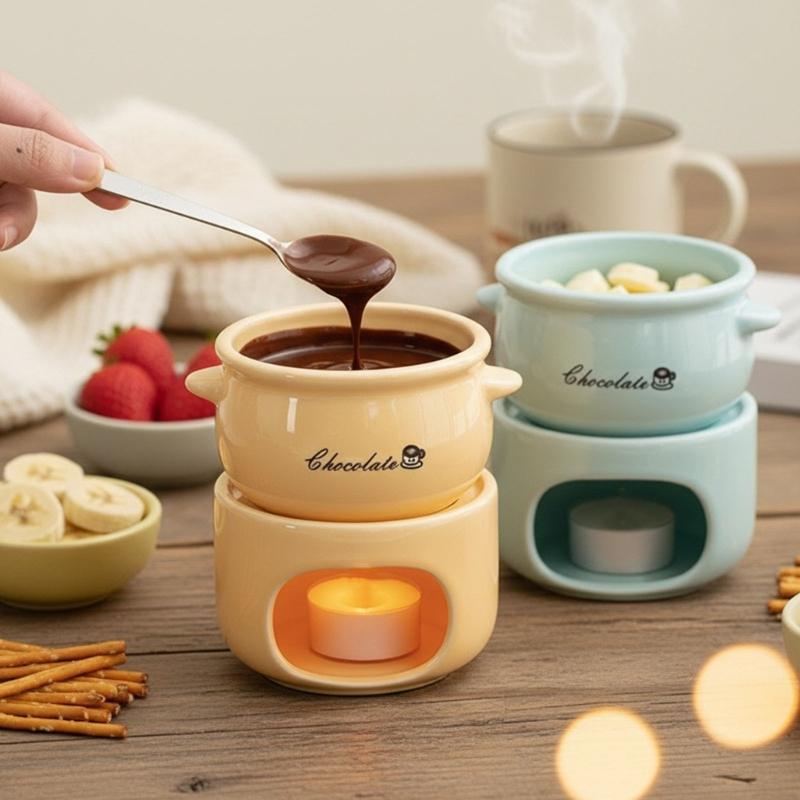 E8BD Ceramic Chocolate Melting - مراجعة Fondue Pot Ceramic وسعره