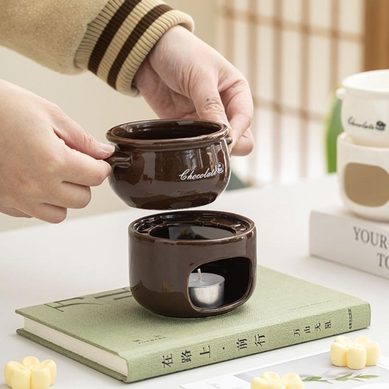 E8BD Ceramic Chocolate Melting - مراجعة Fondue Pot Ceramic وسعره