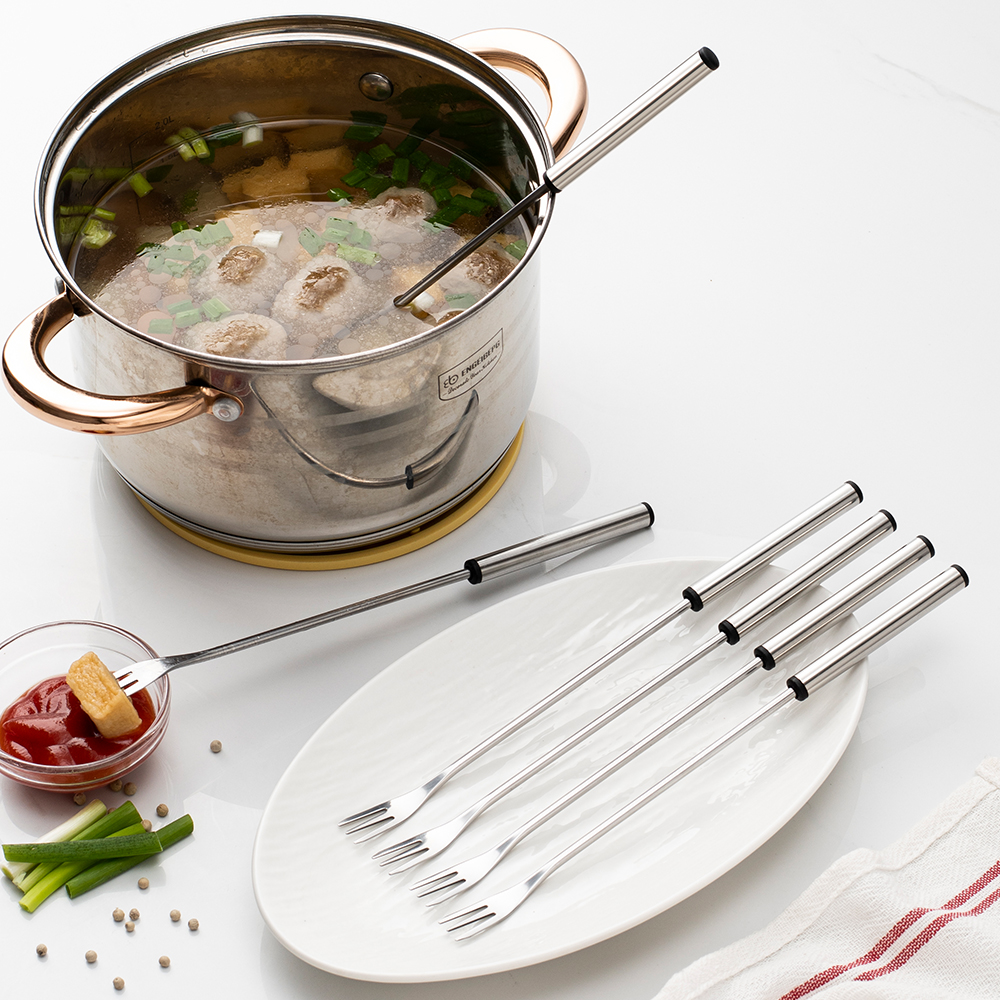 6/12/18Pcs Silver Stainless St - مراجعة Fondue Pot Ceramic وسعره